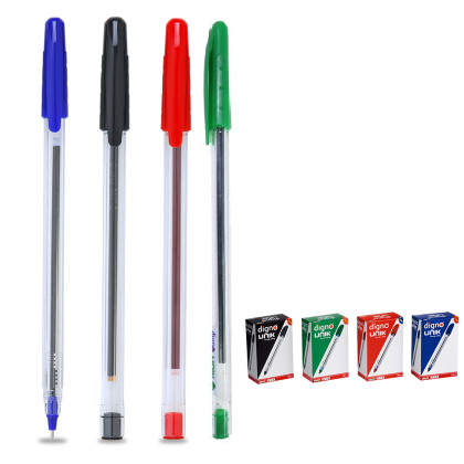 Pix unica folosinta, negru, corp transparent, capac color asortat, varf 0,7mm - DIGNO Unick