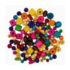 Accesorii creatie - lemn - margele, diverse culori si dimensiuni, set 150 buc, Colorarte, MY09