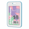 Ecuson vertical din plastic tare cu marginile cauciucate neon dimensiune 54x85 mm culoare albastru