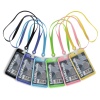 Ecuson Vertical din silicon 54 x 85mm cu snur 12cm diverse culori