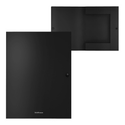 Mapa plastic A4 MATT CLASSIC inchidere cu buton culoare NEGRU