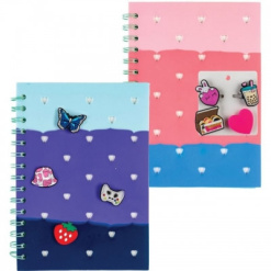 Notebook cu coperti de silicon dimensiune 14.5 x21 cm hartie de 70gsm