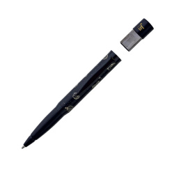 Pix Space cu mecanism prin rasucire, mina tip Parker culoare albastru,  capac cu stick de memorie de 64 GB