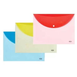 Plic plastic A4 cu buton clapa semirotunda 10 buc/set