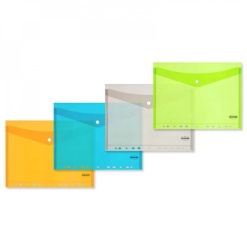 Plic plastic A4 cu perforatii clapa in V 12 buc/set