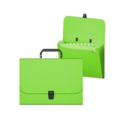 Servieta A4 12 compartimente culoare verde neon