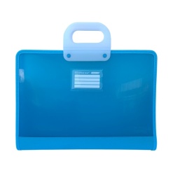 Servieta plastic A4+ cu maner inchidere cu fermoar