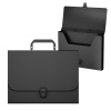 Servieta plastic A4 cu maner inmagazinare 3,5 cm culoare NEGRU