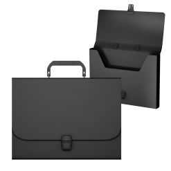 Servieta plastic A4 cu maner inmagazinare 3,5 cm culoare NEGRU