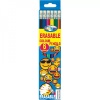 Set 6 creioane colorate EMOJIDEX plastic flexibil cu radiera