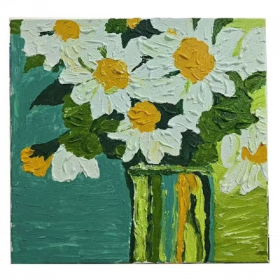 Set de pictură pe numere cu nisip de cuarț dimensiune 30x30cm model MUSETEL