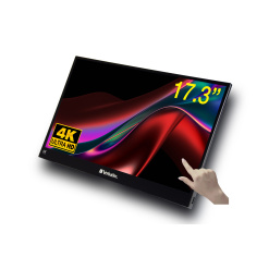 Monitor tactil portabil Verbatim 17.3", 4K, Metalic, "32239" (timbru verde 7 lei)