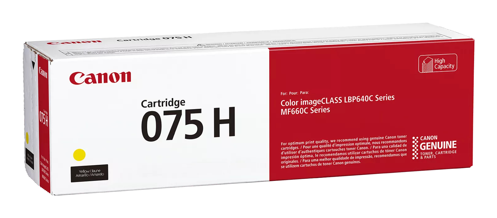 Toner Original Canon Yellow, CRG-075HY, pentruLBP646|LBP647|MF664|MF667, 2.5K, (timbru verde 1.2 lei),"6366C002AA" - imagine 2