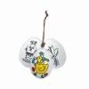 Accesorii creatie - ou alb cu desene, pentru pictat / colorat + 6 culori, pensula si sfoara, 6 cm, set 3 buc, Colorarte BS1525 - imagine 2