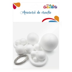 Accesorii creatie - polistiren - Sistem Solar, Colorarte, set de 13 buc