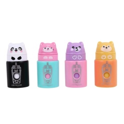 Ascutitoare simpla Keyroad Bounce Buddies KR980095, 1 orificiu, plastic, cu rezervor, diverse culori, 1 buc / blister
