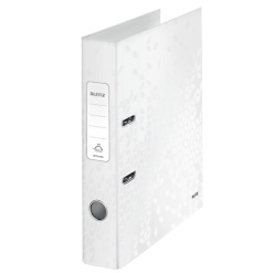 BIBLIORAFT PLASTIFIAT 5.2 CM ALB METALIZAT WOW LEITZ