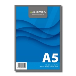 Blocnotes capsat, A5, 100 file - 60gsm, microperforatii, AURORA Office - velin