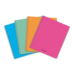 Caiet cu spirala, A5, 60 file - 80gsm, coperta PP transparent color, AURORA - matematica