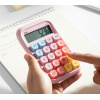 CALCULATOR BIROU 10DIG TASTE MULTICOLORE ROZ DELI - imagine 2