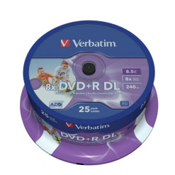 DVD+R DL 25/SET VERBATIM 8.5GB 8X PRINTABIL 43667