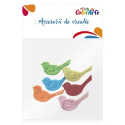 Alternative view of Accesorii creatie - pasare fetru, set 6 buc, Colorarte