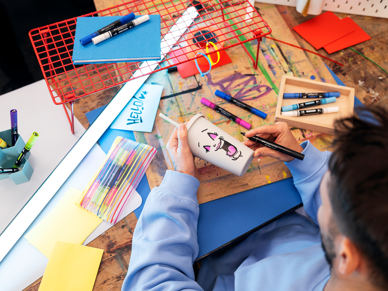 MARKER ACRILIC MULTIMARK CUL. 199 NEGRU FABER-CASTELL - imagine 5