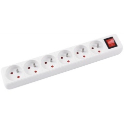 Prelungitor cu 6 prize, cablu 3 metri, cu intrerupator, Office Products - alb