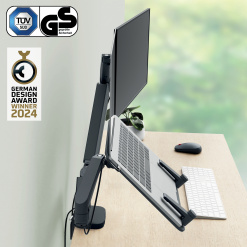 Alternative view of SUPORT MONITOR 2 BRATE + SUPORT PT LAPTOP GRI CARBUNE LEITZ
