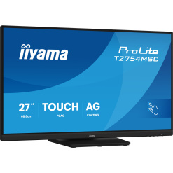 Alternative view of IIYAMA Monitor TOUCH T2754MSC-B2AG InCell PCAP 10pt touchscreen IPS 1920x1080 83Hz, 16:9, 300cd, 1000:1, 4ms, landscape, face-up "T2754MSC-B2AG" (timbru verde 7 lei)