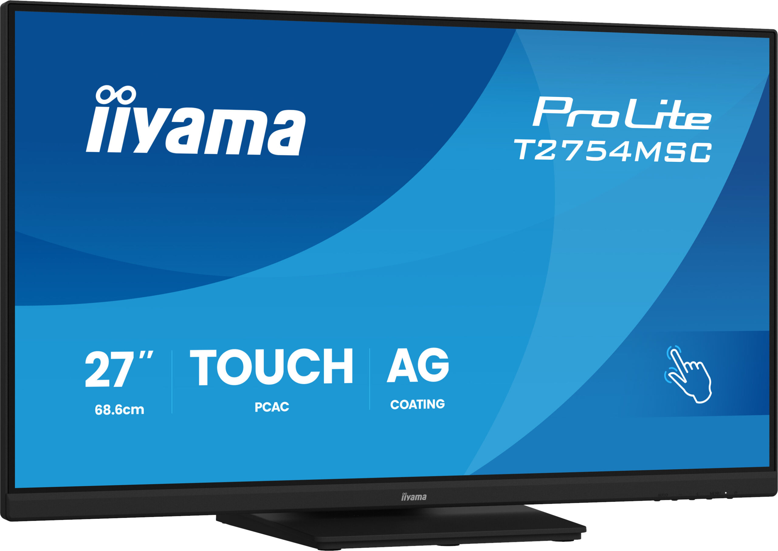 IIYAMA Monitor TOUCH T2754MSC-B2AG InCell PCAP 10pt touchscreen IPS 1920x1080 83Hz, 16:9, 300cd, 1000:1, 4ms, landscape, face-up "T2754MSC-B2AG" (timbru verde 7 lei) - imagine 2