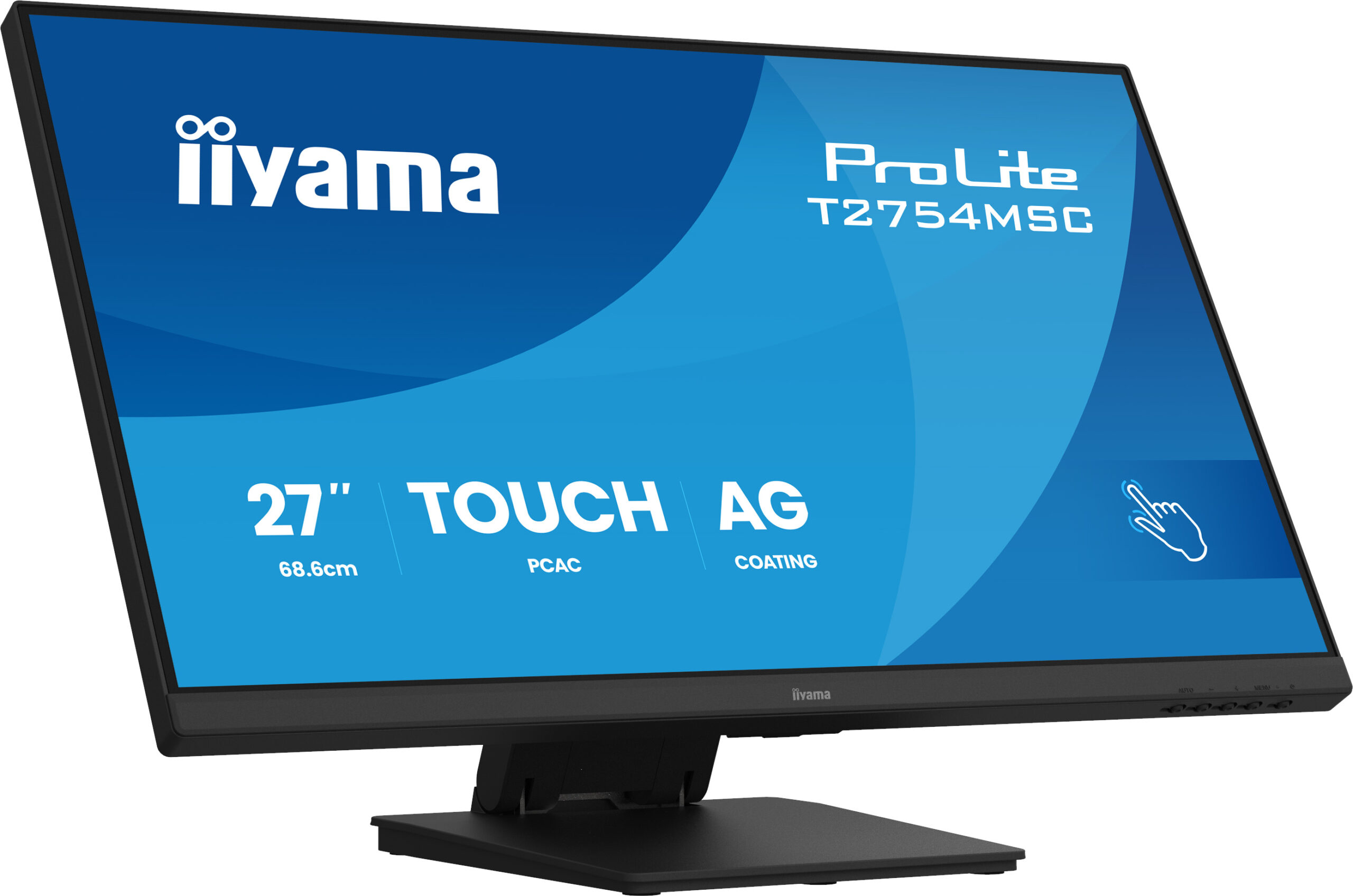IIYAMA Monitor TOUCH T2754MSC-B2AG InCell PCAP 10pt touchscreen IPS 1920x1080 83Hz, 16:9, 300cd, 1000:1, 4ms, landscape, face-up "T2754MSC-B2AG" (timbru verde 7 lei)