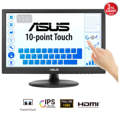 Monitor ASUS Touch 16" VT169HE, FHD(1920x1080),IPSFrameless, Flicker free, Low Blue Light, HDMI "VT169HE" (timbru verde 7 lei)