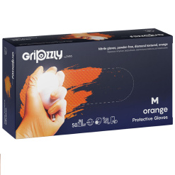 MANUSI NITRIL CU GRIP ORANGE M 50/SET GRIPZZLY