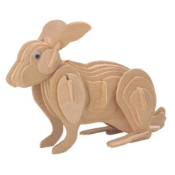 Alternative view of Puzzle lemn 3D - Iepure, 2 foi, Colorarte, M004A-2/HS1041-2
