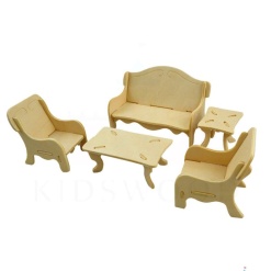 Alternative view of Puzzle lemn 3D - Mobilier sufragerie, 2 foi, Colorarte, P008-2