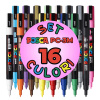 Marker UNI Posca PC-3M, varf rotund, 0.9-1.3mm, set 16 culori - imagine 3