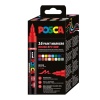 Marker UNI Posca PC-5BR, varf pensula, 1-4mm, set 16 culori