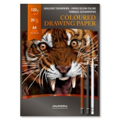 Bloc desen A4, 20 file - 120gsm, AURORA Raphael - hartie 10 culori asortate