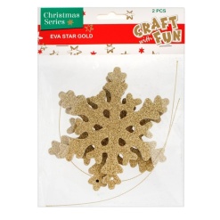 Alternative view of Accesorii craft - fulgi de nea buretat, auriu, set 2 buc, Craft with Fun, Eva Star Gold, 438594