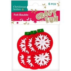 Alternative view of Accesorii creatie - glob de Craciun fetru, set 6 buc, Craft with Fun, 383959
