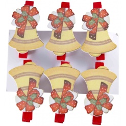Alternative view of Accesorii creatie - lemn - carlig colorat clopotel, colorat, 4.5cm, set 6 buc, Colorarte