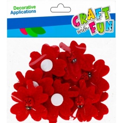 Accesorii creatie - trifoi cu buburuze fetru, autoadeziv, set 12 buc, 10x12cm, Craft with Fun, 501381