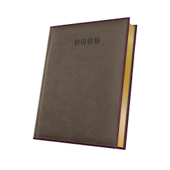 AGENDA DATATA A5 352PAG PREMIUM DELUXE ALGHERO COPERTA PIELE SINTETICA MARO/ROSU BURGUNDY FOLIO AURIU 2027