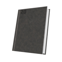AGENDA DATATA A5 352PAG PREMIUM DELUXE CAPALBIO COPERTA PIELE SINTETICA GRI ANTRACIT FOLIO ARGINTIU 2027