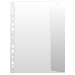Folie protectie documente A4, cu clapa laterala, 100 microni, 10/set, DONAU - transparent