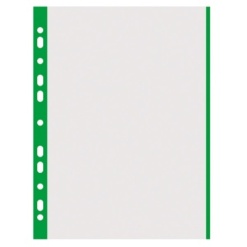 Folie protectie transparenta, cu margine color, 40 microni, 100 folii/set, DONAU - margine verde