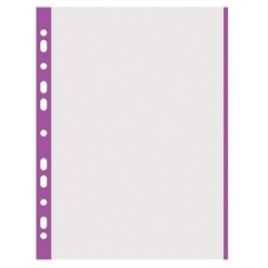 Folie protectie transparenta, cu margine color, 40 microni, 100 folii/set, DONAU - margine violet