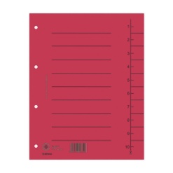 Separatoare carton manila 250g/mp, 300 x 240mm, 100/set, DONAU - rosu