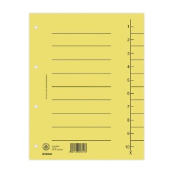 Separatoare carton manila 250g/mp, 300 x 240mm, 100/set, DONAU - galben
